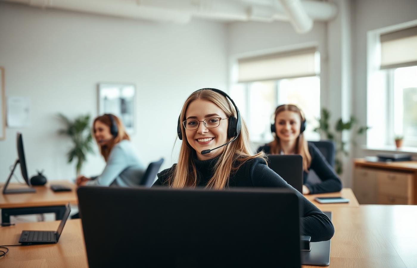 Flyttmästarnas kontor med personal vid telefon